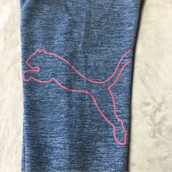 NWOT Puma Heathered Blue/Pink Fleece Lined Youth Leggings Size XL (14/16) - Picture 6 of 12